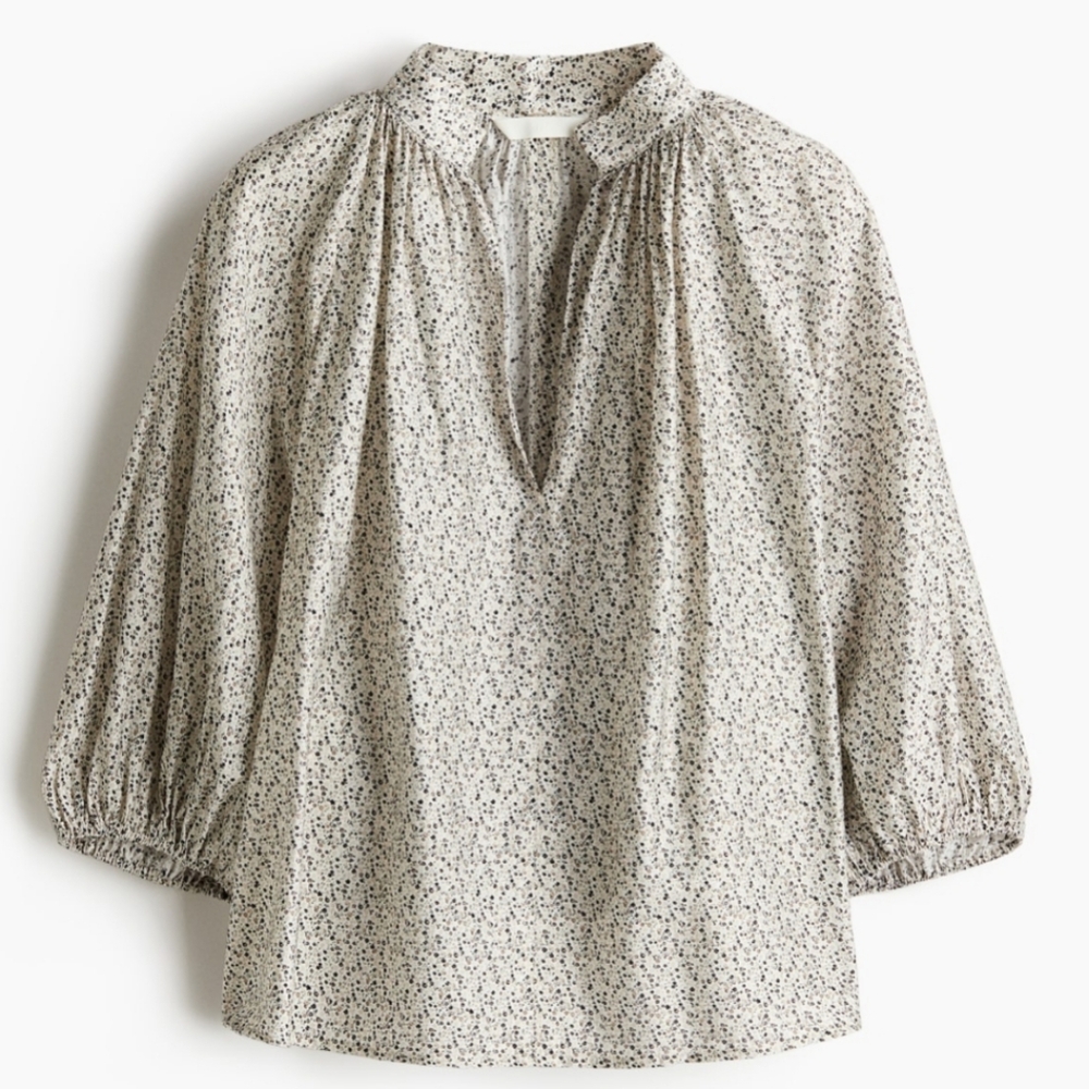 Elegant Cream Floral Women's Top
